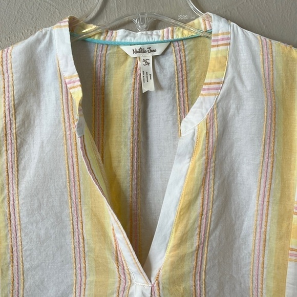 Matilda Jane summer picnic top size XL cotton  flutter sleeves full fit v neck - Picture 3 of 12